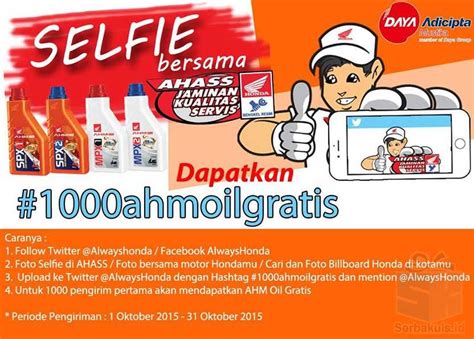 kontes foto selfie berhadiah  ahm oil gratis