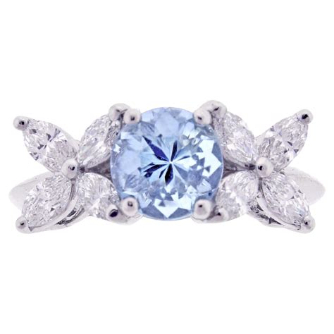 Tiffany and Co. Aquamarine Platinum Victoria Ring at 1stDibs | tiffany