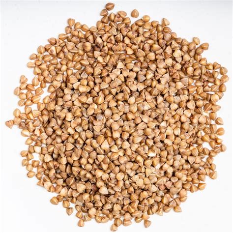 premium photo pile  roasted buckwheat grains close   gray