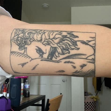 My first tattoo. The Fallen Angel by Alexander Cabanel. New Vision