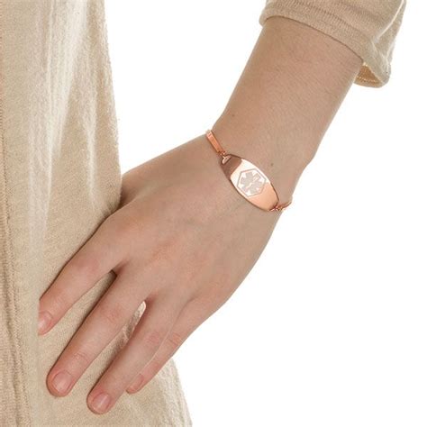 Beautiful Rose Gold Medical Alert Bracelets for Women | Medical alert ...