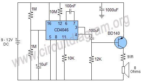 alarm generator  cd ic circuit diagram