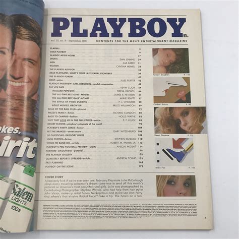 Playboy Magazine Sept 1986 - Vol. 33 No. 9 - Farmer Daughters Marla