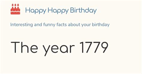The year 1779: Calendar, history and birthdays