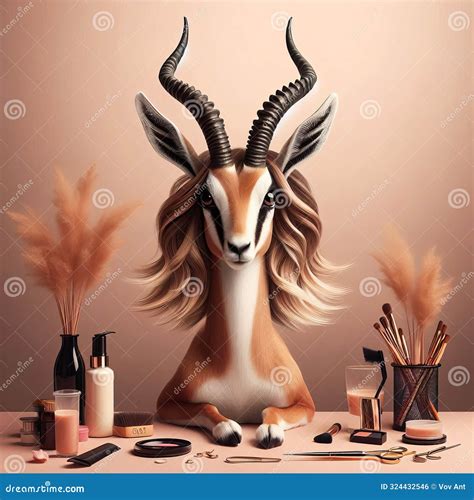 gazelle tail hair styled   crew cut photo vd stock photo