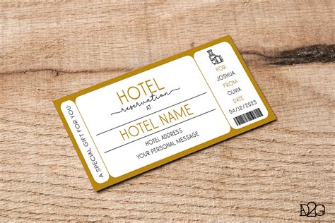 Hotel Voucher Gift Certificate Hotel Reservation Surprise Trip Reveal