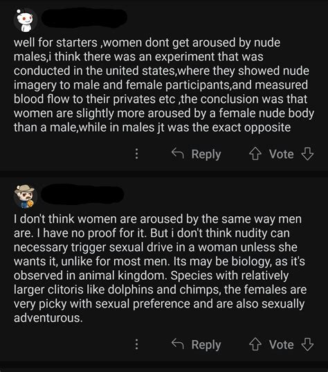 Comments under a post discussing male nudity. Any of it true or just