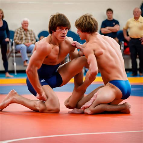Two Strong Teen Guys In Speedos Wrestle Hard On Ma by tomboy888888 on