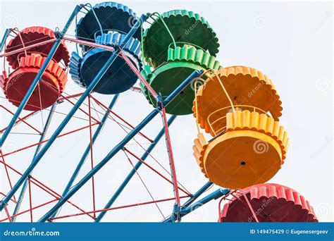 Ferris Wheel. Colorful Empty Cabins Stock Image - Image of fair ...