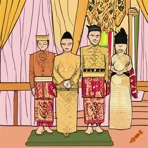 malay traditional ceremony sketch  indonesia  craiyon