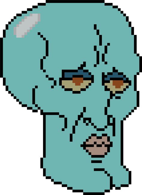 Squidward Minecraft Pixel Art