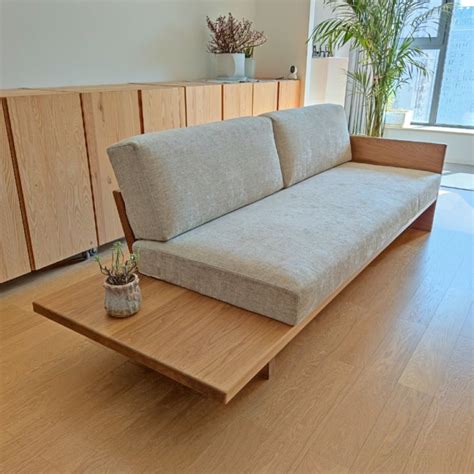 Solid Wood Sofa Nordic Quiet Living Room Modern Minimalist Log Style ...