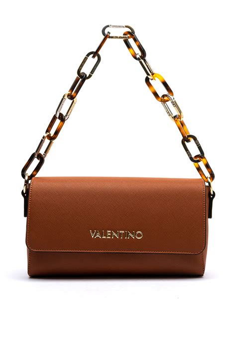 Valentino Bercy Folded Faux Leather Shoulder Bag, Cuoio - McElhinneys