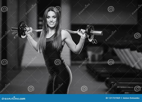 Beautiful Athletic Young Girl Working Out in Gym Stock Image - Image of ...