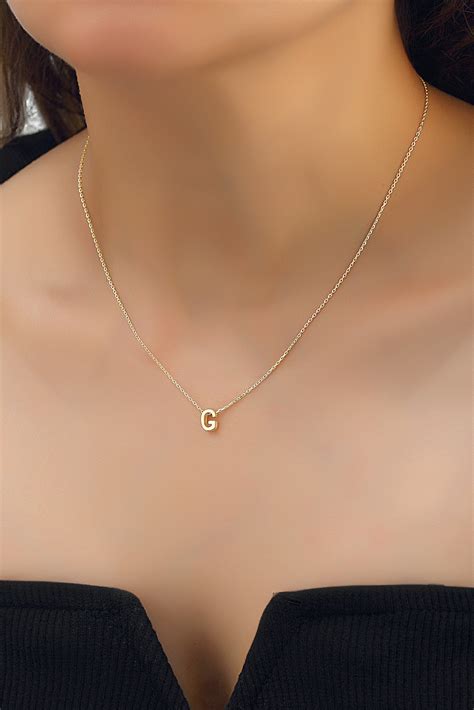 Personalized Initial Necklace, Customized Letter Necklace, Gold Color ...