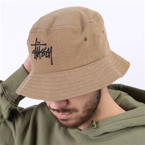 Панама Stussy Big logo Canvas Bucket Hat (132967-brown) - купить ...