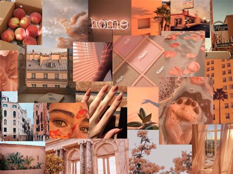 Peach Collage Wallpaper Laptop - Krysfill Myyearin