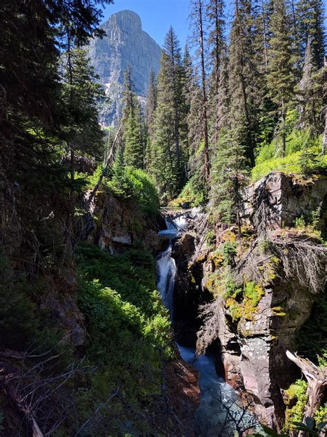 Hidden Falls, Many Glacier[3993x4000][OC][Repost] : r/EarthPorn