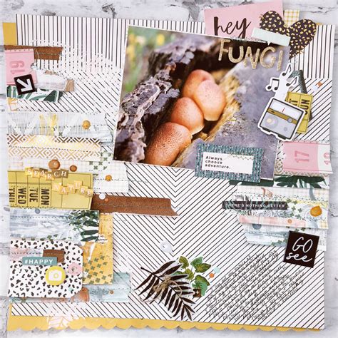 Scrapbook Ideas for Using a Pieced or Collage Base as a Backdrop