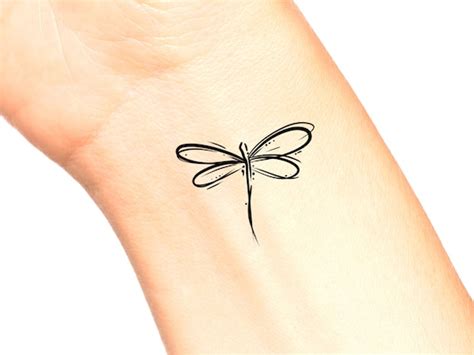 Dragonfly Line Temporary Tattoo - Etsy