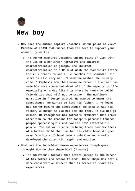 New Boy Short Film Worksheet at Gwendolyn Samuels blog