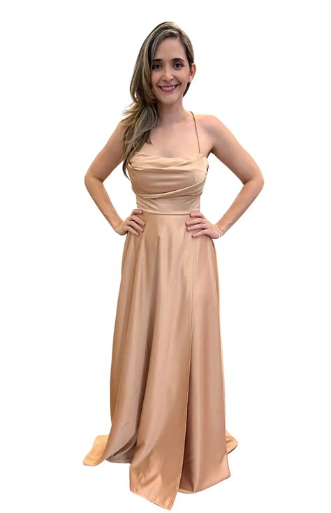 Vestido Dorado Largo de Fiesta | CHILO Boutique