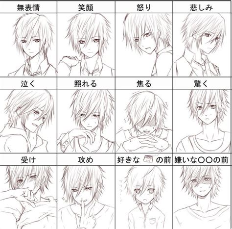 anime boy facial expressions - Google Search Face Drawing Reference ...