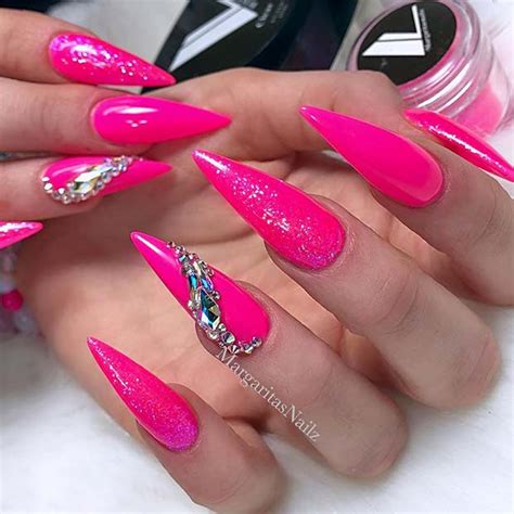 Neon Hot Pink Nails