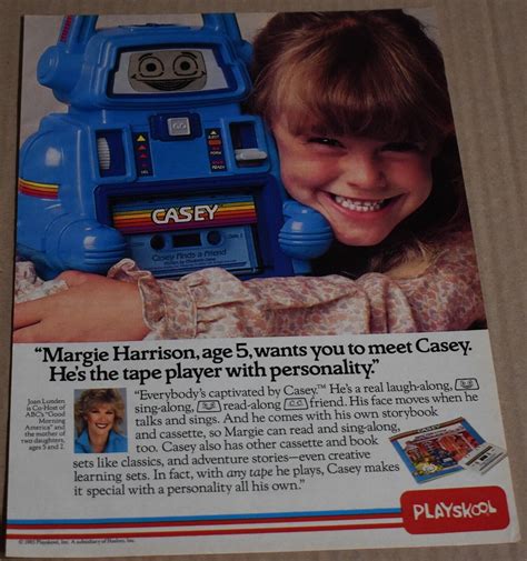 1985 Print Ad Meet Casey Margie Harrison Tape Player Joan Lunden