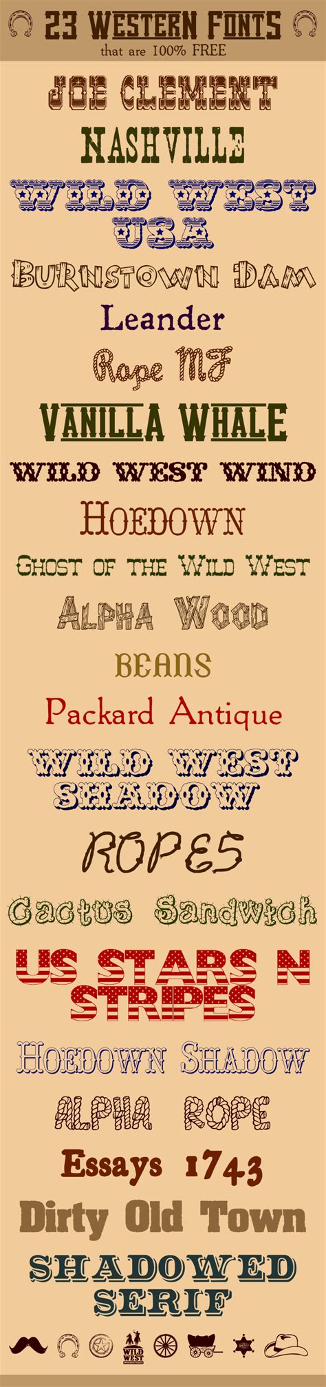 23 Western Fonts that are 100% FREE | Western font, Free, 100 free