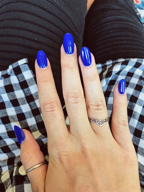 Royal Blue Nail Ideas Short Almond
