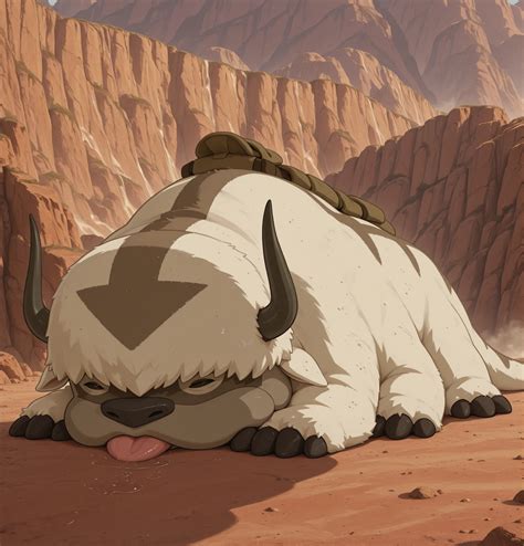 appa  sky bison avatar   airbender   exhausted seaart ai