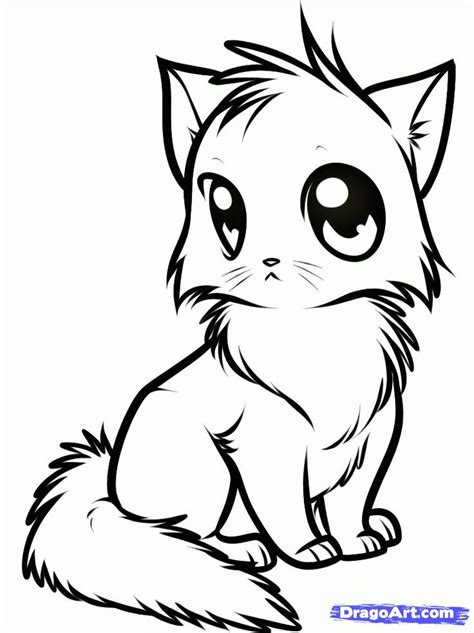 Cat Cute Kitten Coloring Page - Coloring Pages For All Ages - Coloring Home