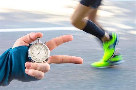 premium photo measuring  running speed   athlete