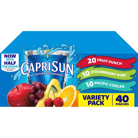 Capri Sun bebida de jugo, 10 unidades, bolsas de 6 onzas (paquete de 4