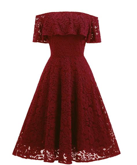 Retro Style A-Line Dress with Lace Overlay | Short lace dress