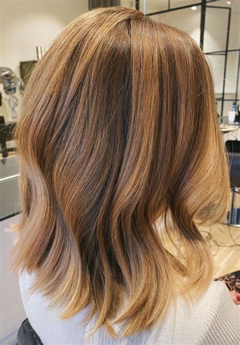 beautiful golden brown hair color ideas lob hairstyle