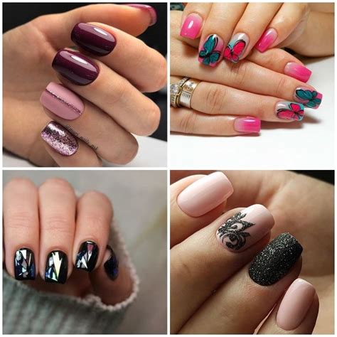 gelnägel design in rosa, kreative nagelmotive, schmetterling, glitzer ...