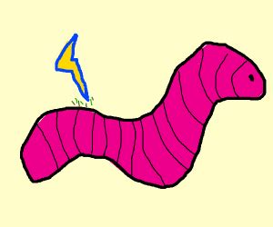 Fat Worm Blows A Sparky - Drawception