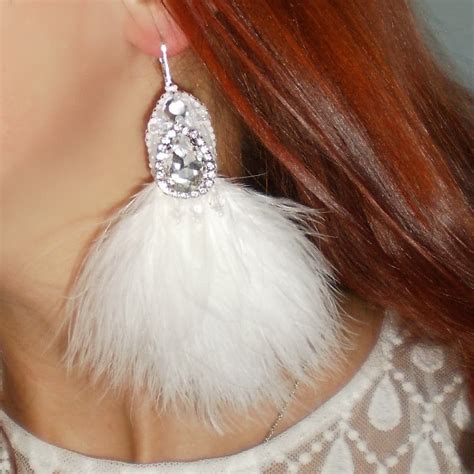 Мега пухнасті сережки з пір'ям/серьги с перьямы | Earrings, Drop ...