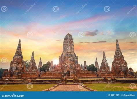 Wat Chaiwatthanaram Temple Of Ayutthaya Province. Landmark Historical ...