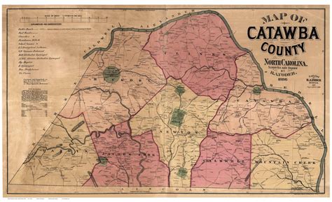 Catawba County North Carolina 1886 - Old Map Reprint - OLD MAPS
