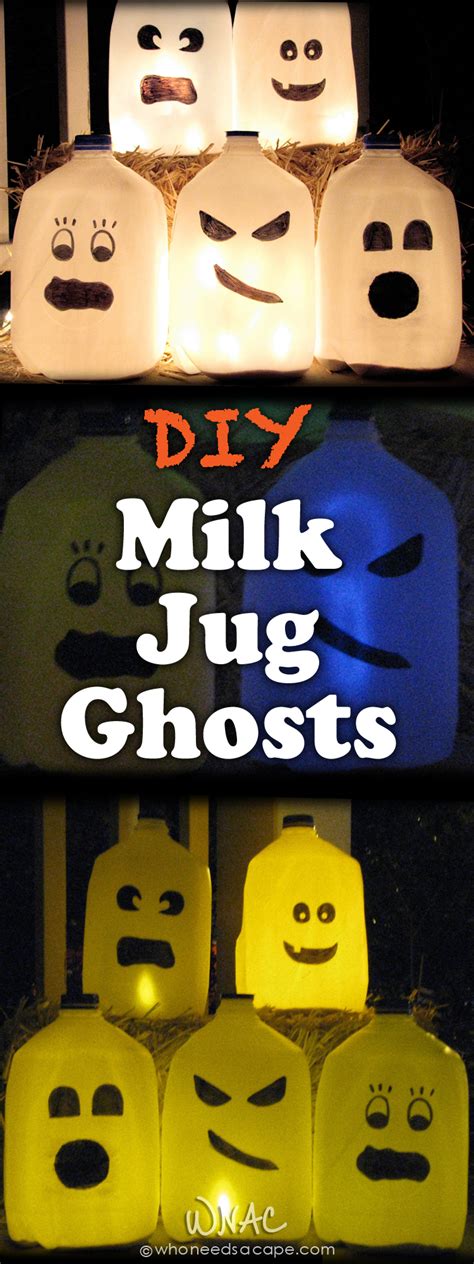 DIY Milk Jug Ghosts - Who Needs A Cape?