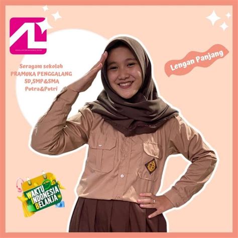 jual rach baju pramuka penggalang sdsmpsma lengan panjang putra