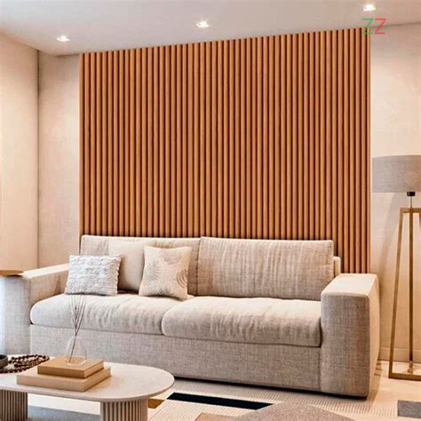 Painel Ripado Atras Do Sofa - 10 Peças - Painel 3D Ripado Ecológico - WPC Para Parede ou Teto - 91,5 ...