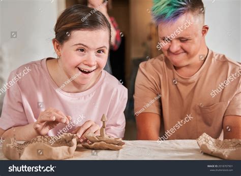 Couple Down Syndrome People Laughing Out Stock Photo 2018707901 | Shutterstock