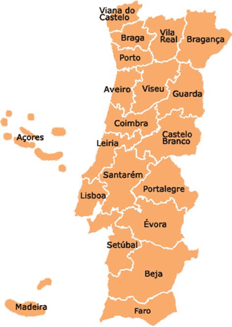 Map of Portugal (source: Google Images) (color figure available online). | Download Scientific ...