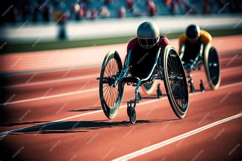 Premium Photo | Competitions between paralyzed athletes of wheelchair ...