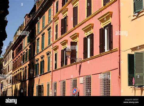 Italy, Rome, colourful houses Stock Photo - Alamy