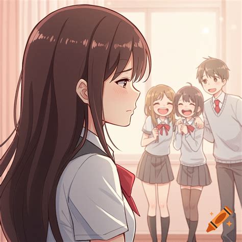 anime school friends girl